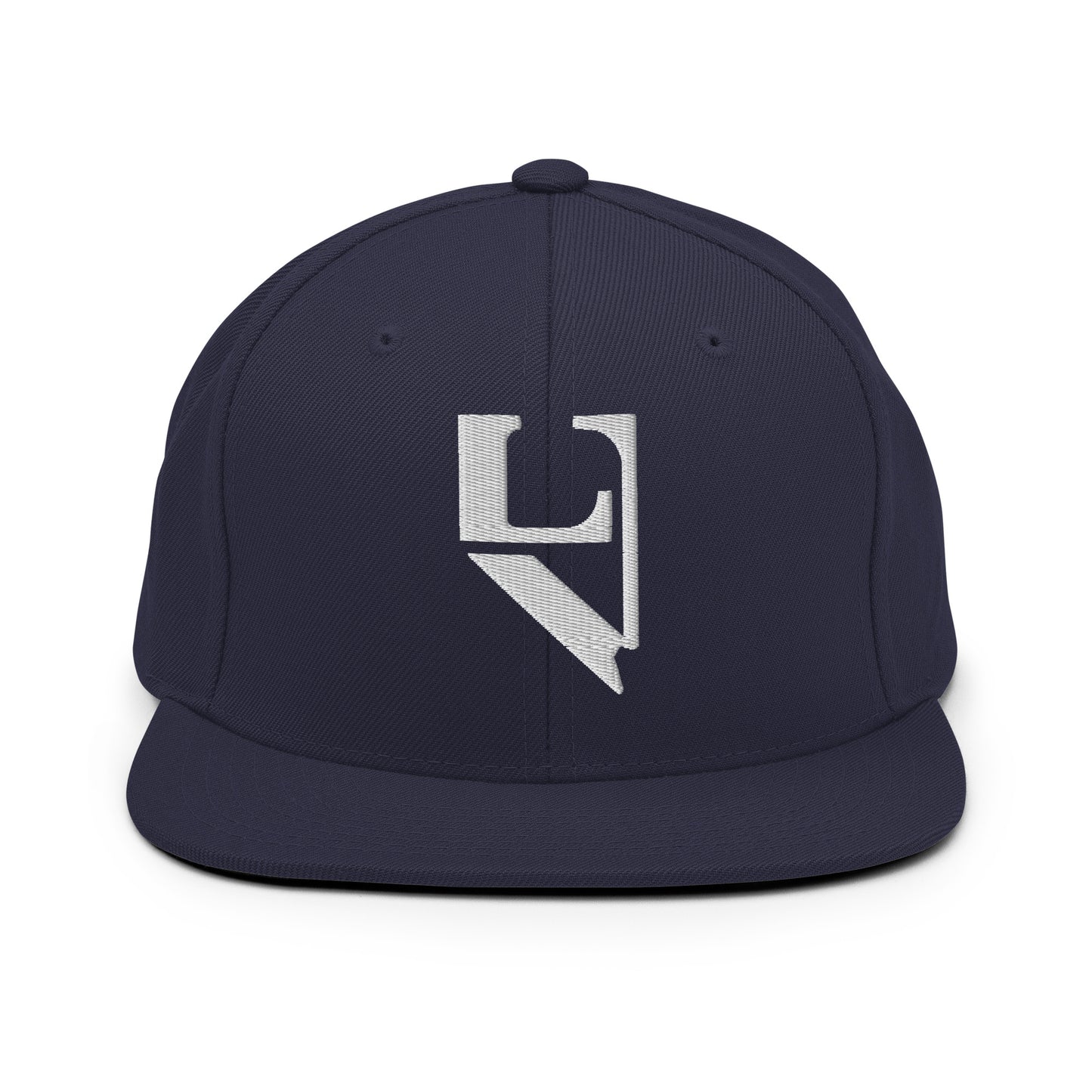 White Embroidered LV Snapback